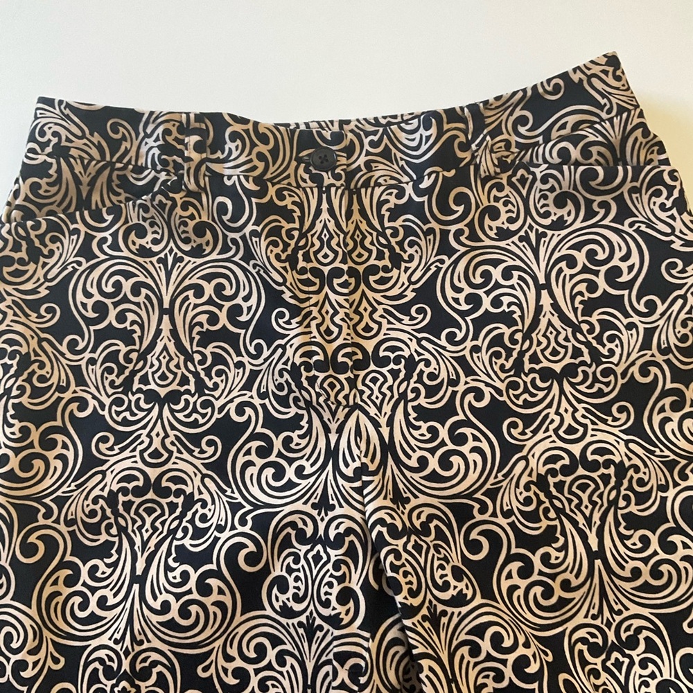 Jones New York Black & Tan Print Pants – Stretch Straight Leg Size 8 - Picture 5 of 11